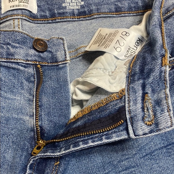Kenzie vintage luxe Allie high rise slim  straight Distressed Blue Jeans size 8 - Picture 7 of 8